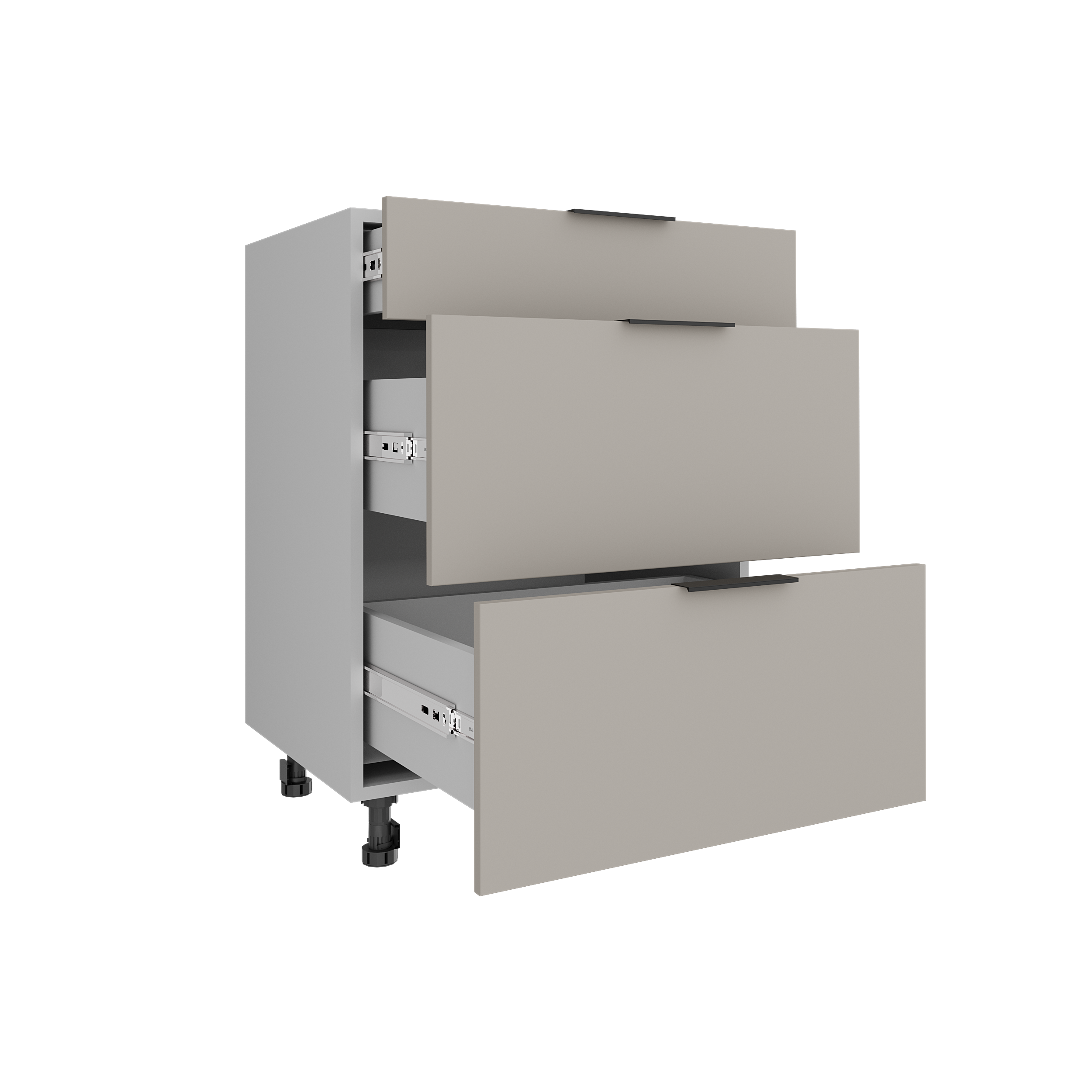 Dolní zásuvková skříňka 60 cm – více zásuvek, výška 82 cm, dekor grafit/zlatý dub